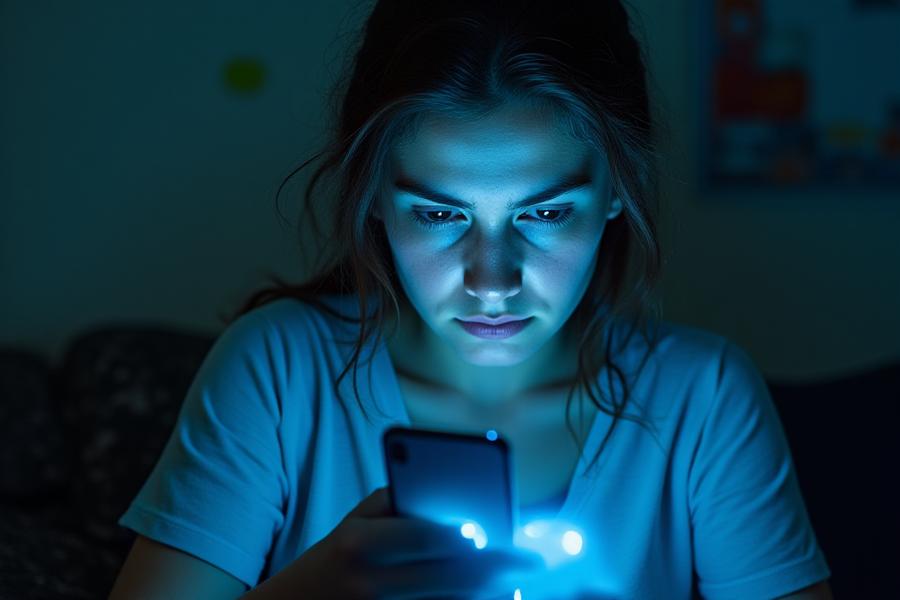 디지털 피로로 지친 사람의 모습